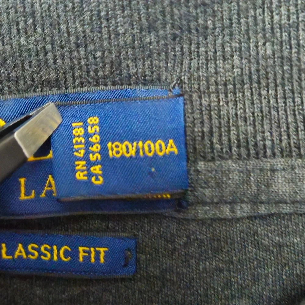 Polo Ralph Lauren Mens Large Classic Fit Polo Shirt Gray Heather Pony Logo‎ Pima